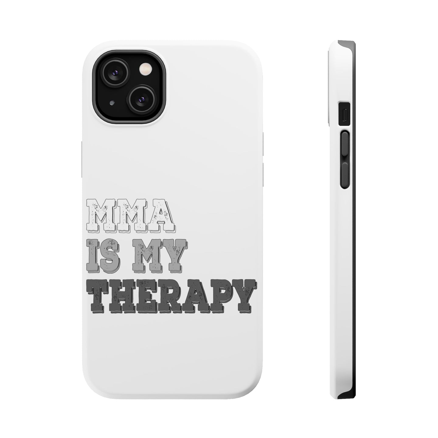 DistinctInk ToughCase for Apple iPhone, Compatible with MagSafe Charging - MMA Is My Therapy