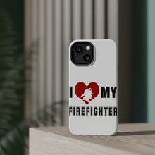 DistinctInk ToughCase for Apple iPhone, Compatible with MagSafe Charging - I Heart My Firefighter