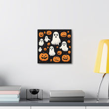 DistinctInk Canvas Wall Art with Ghost Skeleton Pumpkin Cartoon for Halloween
