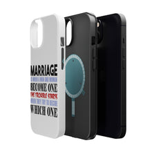 DistinctInk ToughCase for Apple iPhone, Compatible with MagSafe Charging - Marriage Trouble Starts