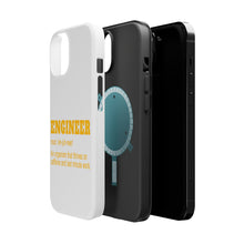 DistinctInk ToughCase for Apple iPhone, Compatible with MagSafe Charging - Engineer Definition - Caffeine and Last Minute