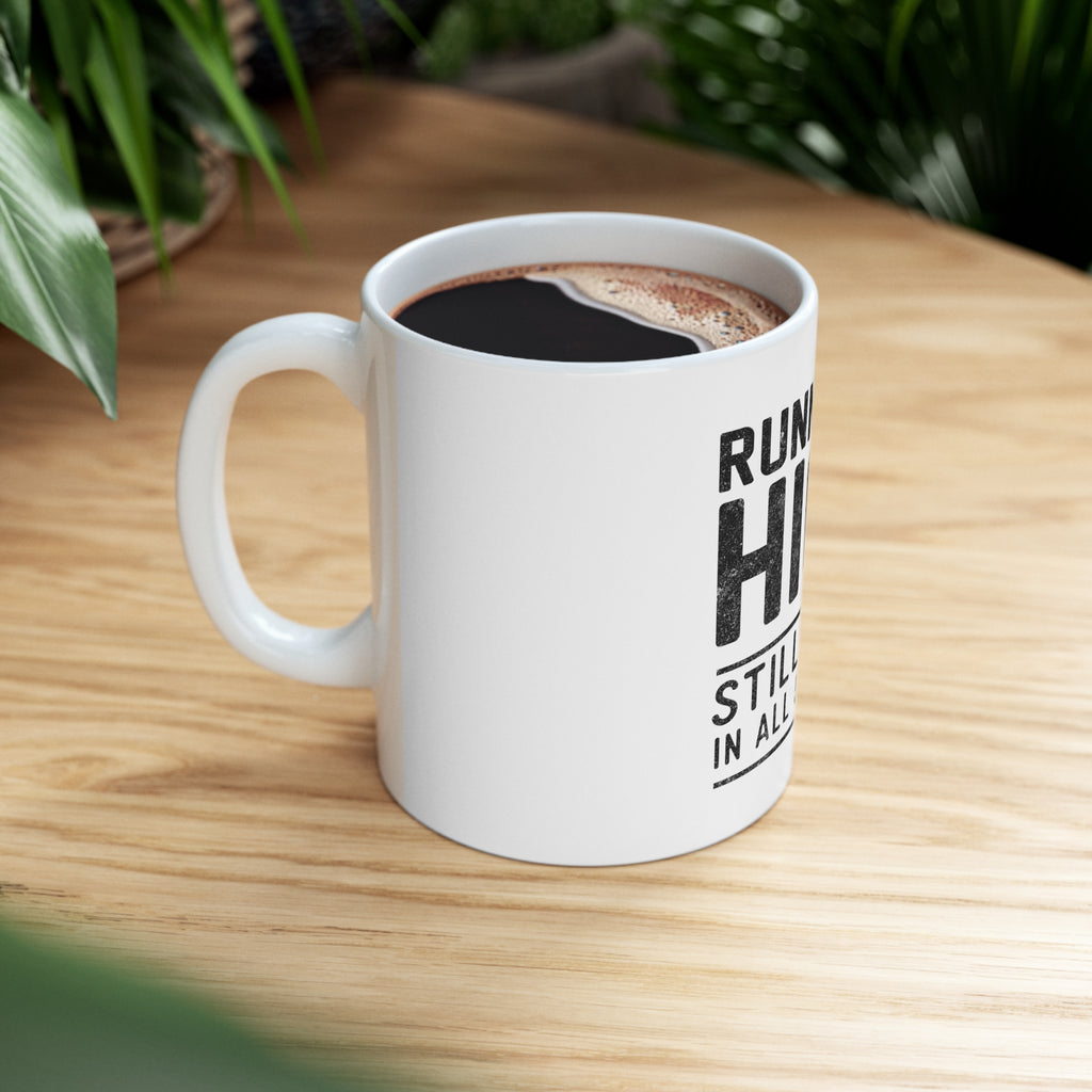 Glossy White Coffee / Tea Mug - Runner's High Still Legal in All 50 States, view 8