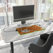 DistinctInk LED Gaming Mouse Pad with Ghost Skeleton Pumpkin Pattern Design for Halloween