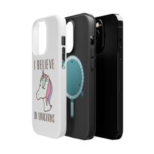 DistinctInk ToughCase for Apple iPhone, Compatible with MagSafe Charging - I Believe in Unicorns