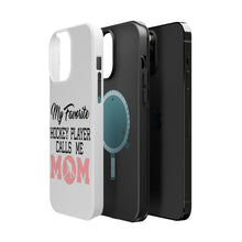 DistinctInk ToughCase for Apple iPhone, Compatible with MagSafe Charging - My Favorite Hockey Player Calls Me Mom