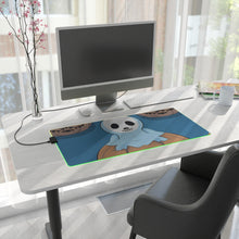 DistinctInk LED Gaming Mouse Pad with Ghost Skeleton Pumpkin Pattern Design for Halloween