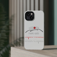 DistinctInk ToughCase for Apple iPhone, Compatible with MagSafe Charging - Nurse - Not All Super Heroes Wear Capes