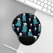 DistinctInk Mouse Pad with Wrist Rest  with Haunted Skeleton Crew Design for Halloween