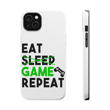 DistinctInk ToughCase for Apple iPhone, Compatible with MagSafe Charging - Eat Game Repeat - Video Games Gamer