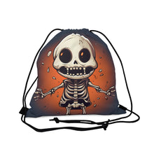 DistinctInk Drawstring Bag / Backpack with Skelly's Halloween Bash Design for Halloween