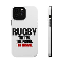 DistinctInk ToughCase for Apple iPhone, Compatible with MagSafe Charging - Rugby The Few The Proud the Insane