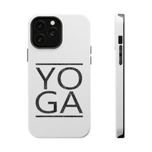 DistinctInk ToughCase for Apple iPhone, Compatible with MagSafe Charging - Yoga Black Word Art