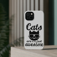 DistinctInk ToughCase for Apple iPhone, Compatible with MagSafe Charging - Cats Are Just Awesome