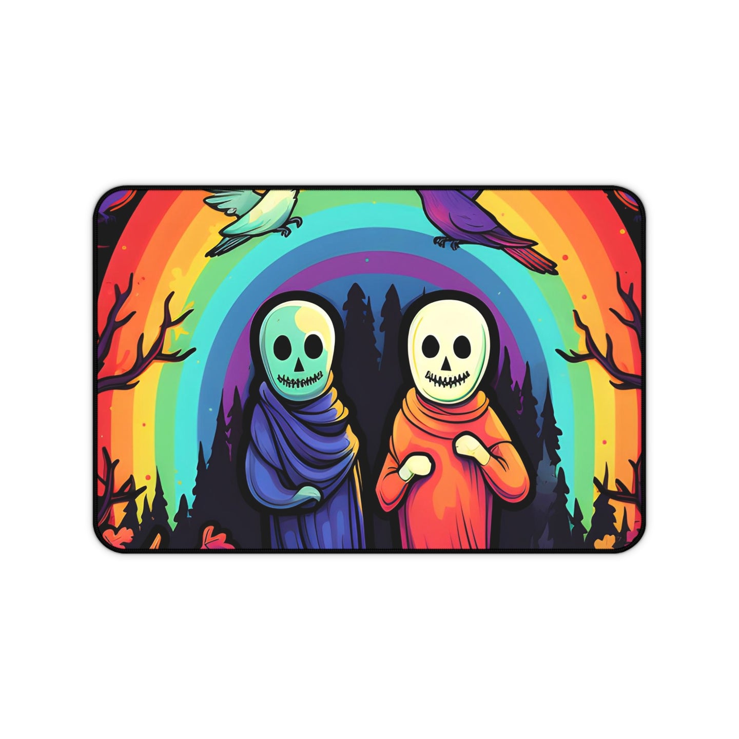 DistinctInk Desk Mat with Living Life to the Fullest Design for Halloween  LGBTQ+ Pride