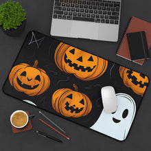 DistinctInk Desk Mat with Ghost Skeleton Cartoon Pumpkin Design for Halloween