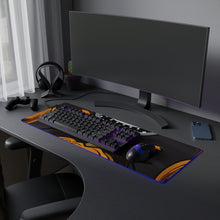 DistinctInk LED Gaming Mouse Pad with Ghastly Skeleton Pumpkins Design for Halloween
