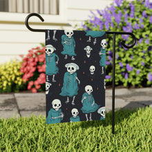 DistinctInk Garden & House Banner / Flag with Haunted Skeleton Crew Design for Halloween
