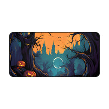 DistinctInk Desk Mat with Haunted Evening Nightmare Design for Halloween