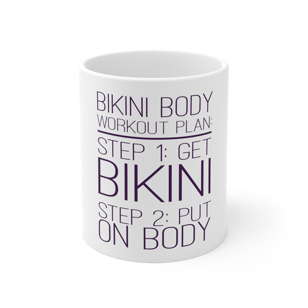 Glossy White Coffee / Tea Mug - Bikini Body Workout Plan Get Bikini Put On Body