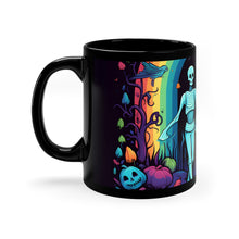 DistinctInk Black Coffee Mug - The Enduring Beauty of Writing for Halloween LGBTQ+ Pride