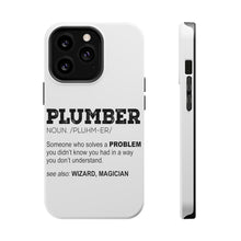 DistinctInk ToughCase for Apple iPhone, Compatible with MagSafe Charging - Plumber Definition - Solves A Problem