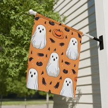 DistinctInk Garden & House Banner / Flag with Ghost Skeleton Cartoon Pumpkin Design for Halloween