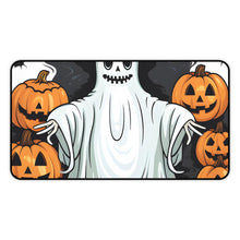DistinctInk Desk Mat with Ghost Skeleton Pumpkins Pattern Design for Halloween