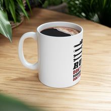 DistinctInk Glossy White Coffee / Tea Mug - Tool Rules Don't Touch Borrow Move Look