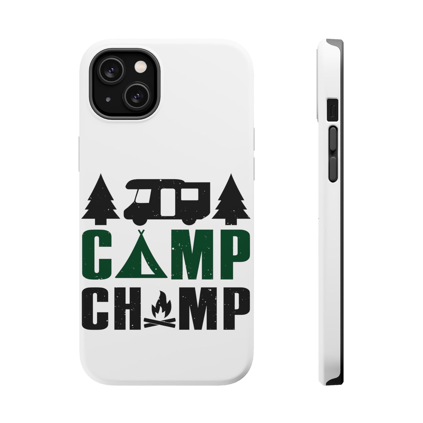 DistinctInk ToughCase for Apple iPhone, Compatible with MagSafe Charging - Camp Champ - Camping Fire