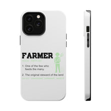 DistinctInk ToughCase for Apple iPhone, Compatible with MagSafe Charging - Farmer Definition - Few Who Feeds Many