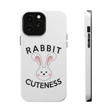 DistinctInk ToughCase for Apple iPhone, Compatible with MagSafe Charging - Rabbit Cuteness - Bunny Ears
