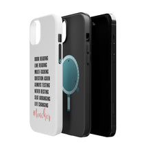 DistinctInk ToughCase for Apple iPhone, Compatible with MagSafe Charging - Teacher Book Reading Line Multi Tasking
