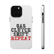 DistinctInk ToughCase for Apple iPhone, Compatible with MagSafe Charging - Gas Clutch Shift Repeat
