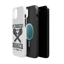 DistinctInk ToughCase for Apple iPhone, Compatible with MagSafe Charging - Plumbers Have Bigger Tools