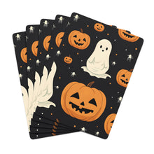 DistinctInk Playing / Poker Cards with Spooky Skeleton Pumpkin Patch Design for Halloween