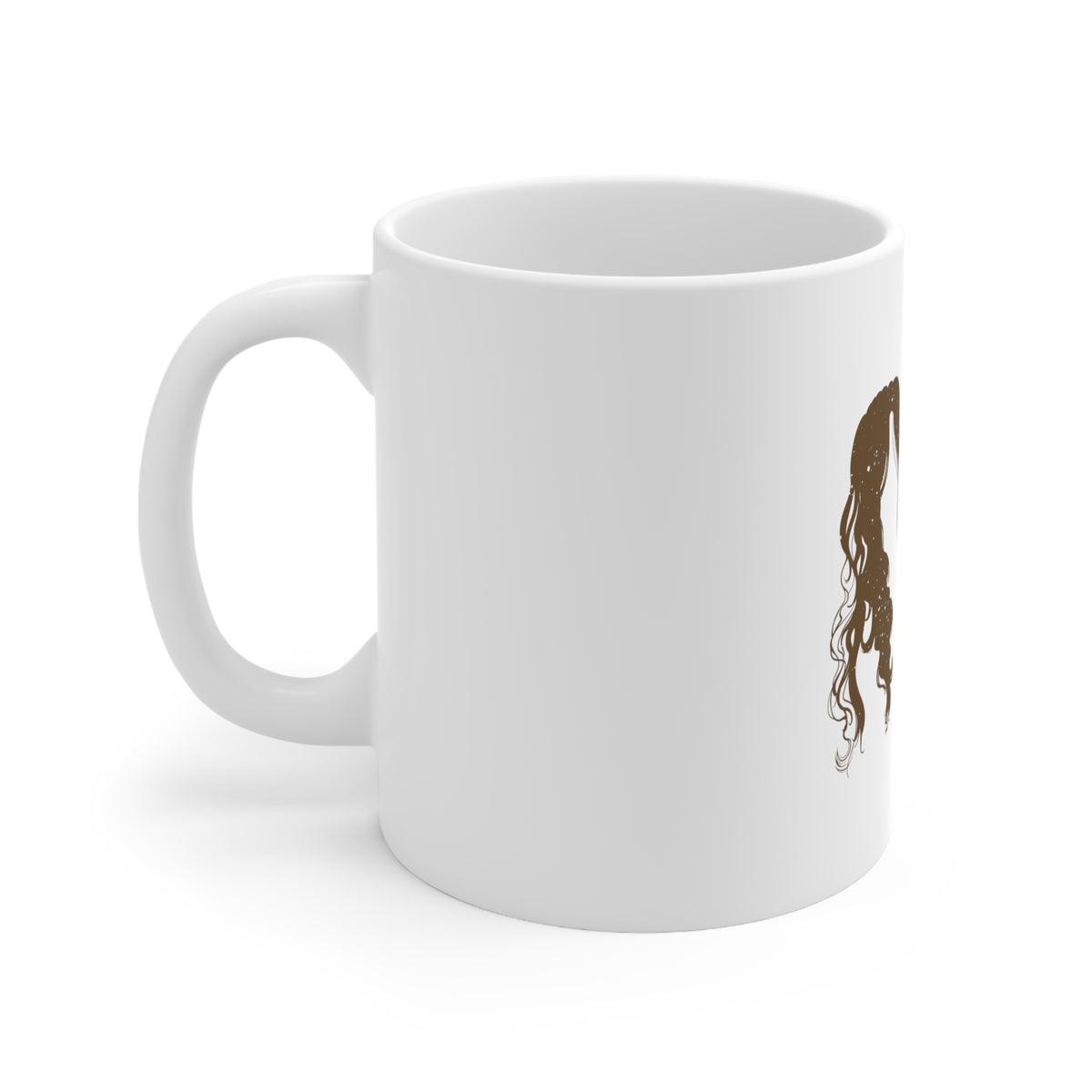 Glossy White Coffee / Tea Mug - Curly Hair Don't Care, view 2