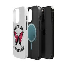 DistinctInk ToughCase for Apple iPhone, Compatible with MagSafe Charging - Free as a Butterfly - Pink