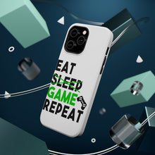 DistinctInk ToughCase for Apple iPhone, Compatible with MagSafe Charging - Eat Game Repeat - Video Games Gamer