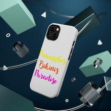 DistinctInk ToughCase for Apple iPhone, Compatible with MagSafe Charging - Pineapples Bikinis Paradise