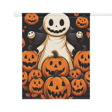 DistinctInk Garden & House Banner / Flag with Spooky Skeleton Pumpkin Patch Design for Halloween