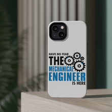 DistinctInk ToughCase for Apple iPhone, Compatible with MagSafe Charging - No Fear Mechanical Engineer is Here