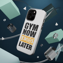 DistinctInk ToughCase for Apple iPhone, Compatible with MagSafe Charging - Gym Now Tacos Later