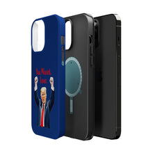 Dual Layer Tough Case for Apple iPhone, Compatible with MagSafe - Trump ‘You Missed, Loser’ Design & Blue Background