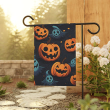 DistinctInk Garden & House Banner Flag with Nightly Fright of Bats and Ghouls Design for Halloween
