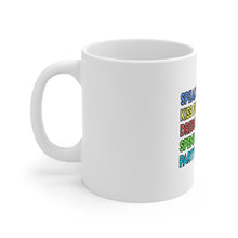 DistinctInk Glossy White Coffee / Tea Mug - Speak English Kiss French Dress Italian