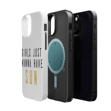 DistinctInk ToughCase for Apple iPhone, Compatible with MagSafe Charging - Girls Just Wanna Have Sun