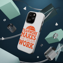 DistinctInk ToughCase for Apple iPhone, Compatible with MagSafe Charging - Teamwork Makes the Dream Work Basketball