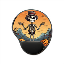 DistinctInk Mouse Pad with Wrist Rest  with Skelefun Halloween Design for Halloween