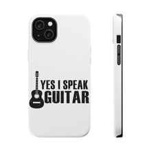 DistinctInk ToughCase for Apple iPhone, Compatible with MagSafe Charging - Yes I Speak Guitar