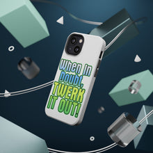 DistinctInk ToughCase for Apple iPhone, Compatible with MagSafe Charging - When in Doubt Twerk it Out